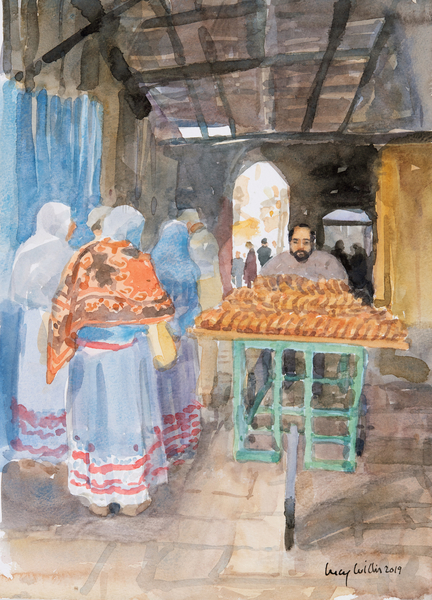 Bagel Seller in the Old City, Jerusalem od Lucy Willis