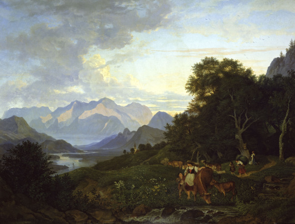 L.Richter, Salzburg landscape /1830 od Ludwig Richter