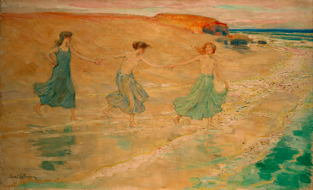 Drei Mädchen am Strand od Ludwig von Hofmann