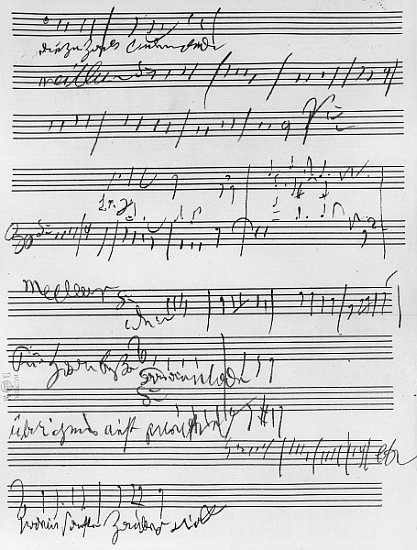 Handwritten musical score (ink on paper) od Ludwig van Beethoven