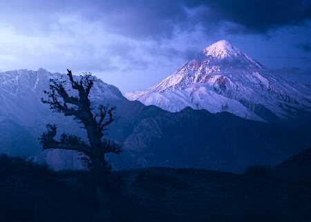 Mount Damavand in Blue Moments