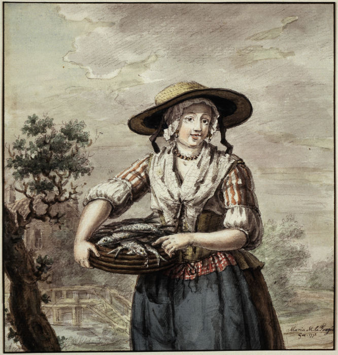 Female fishmonger od Maria Margaretha la Fargue
