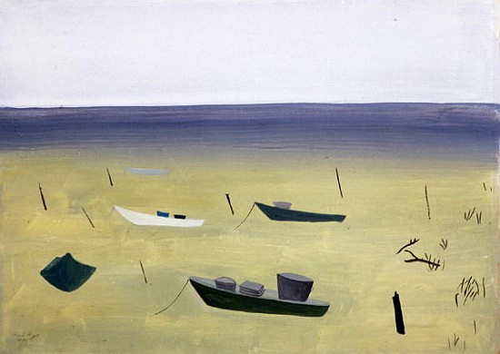 Barques du Vaccares, 1987 (gouache on paper)  od Marie  Hugo