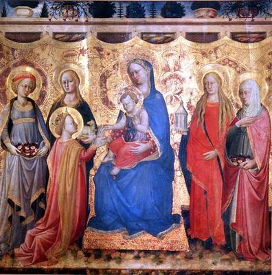 The Mystic Marriage of St. Catherine (tempera on panel) od Mariotto  di Cristofano