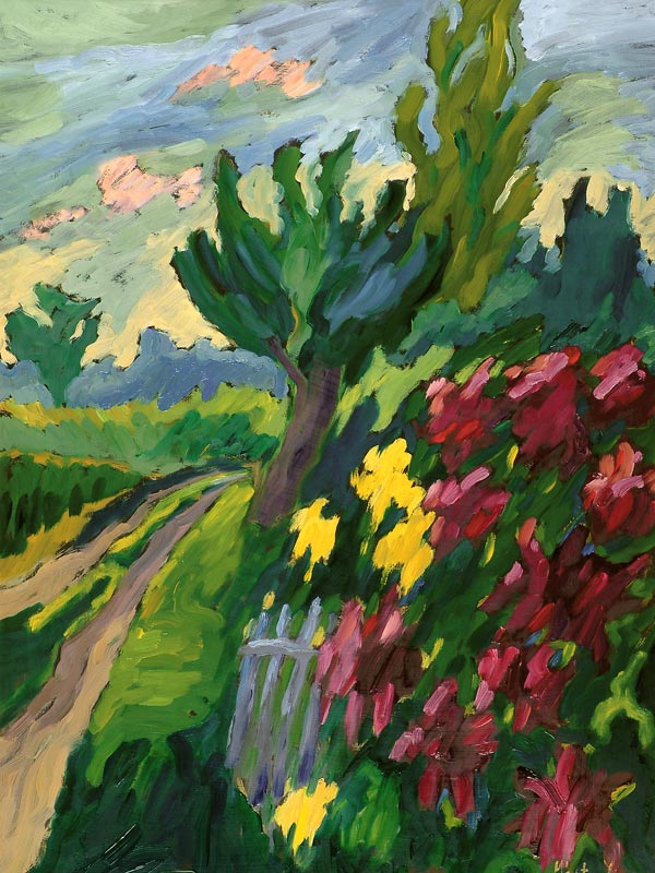 Along the Road (oil on board)  od Marta  Martonfi-Benke