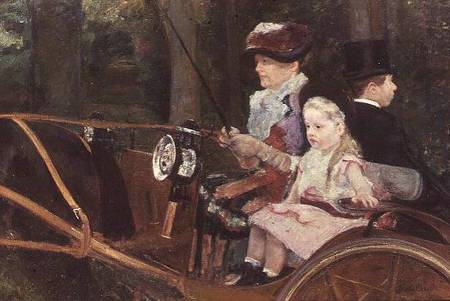 A woman and child in the driving seat od Mary Cassatt