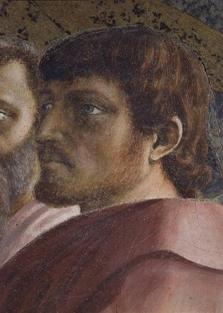 Tribute Money (Head of an Apostle - detail of 31642) c.1427 (fresco) od Masaccio