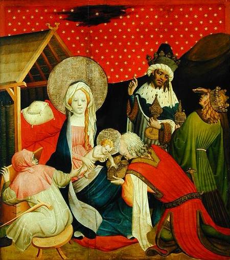The Adoration of the Magi, panel from the St. Thomas Altar from St. John's Church, Hamburg od Master Francke