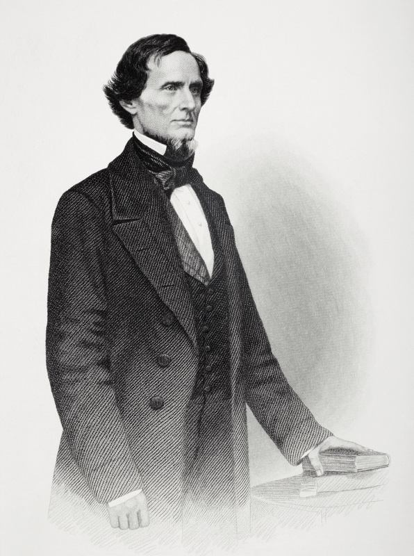 Portrait of Jefferson Davis (1808-1889) (litho) od Mathew Brady