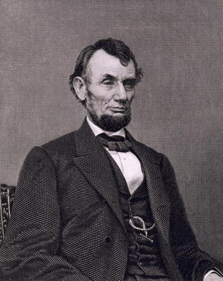 Abraham Lincoln, engraved from a photograph by William G. Jackman (engraving) od Mathew Brady