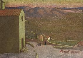 Italian landscape (view) of Cortona