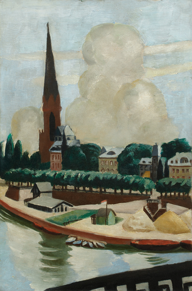 Bank of the Main with church. 1925 od Max Beckmann