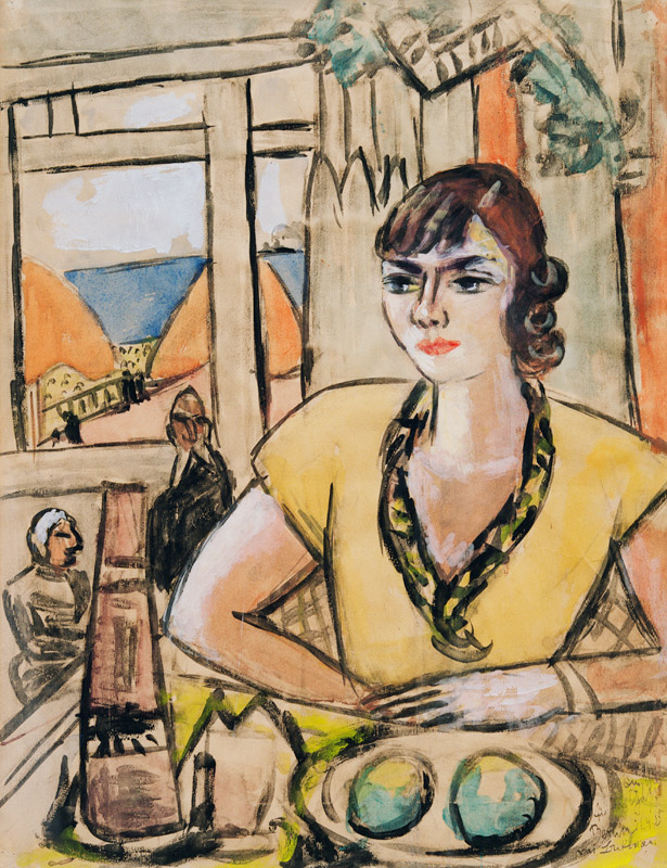 Portrait Quappi in the Beach Cafe od Max Beckmann