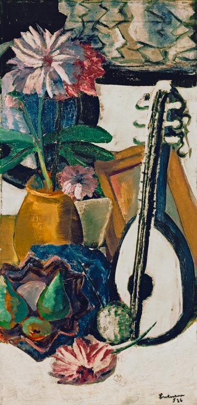 Stlleben mit violeten Dahlien od Max Beckmann