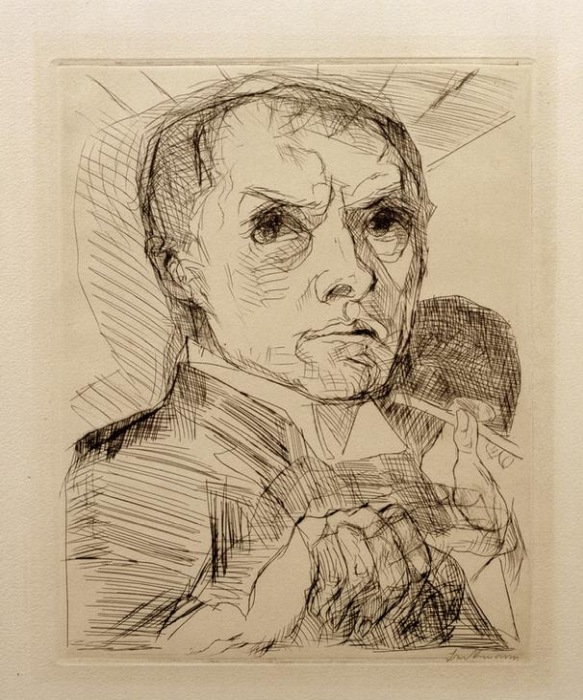 Self-portrait with a handle od Max Beckmann
