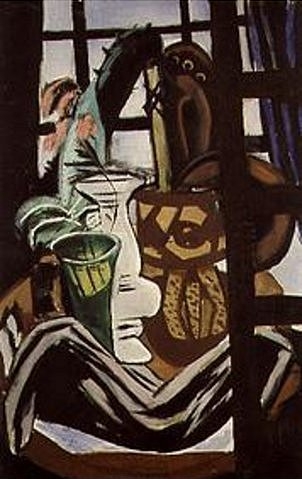 Stilleben mit Atelierfenster. 1931. od Max Beckmann