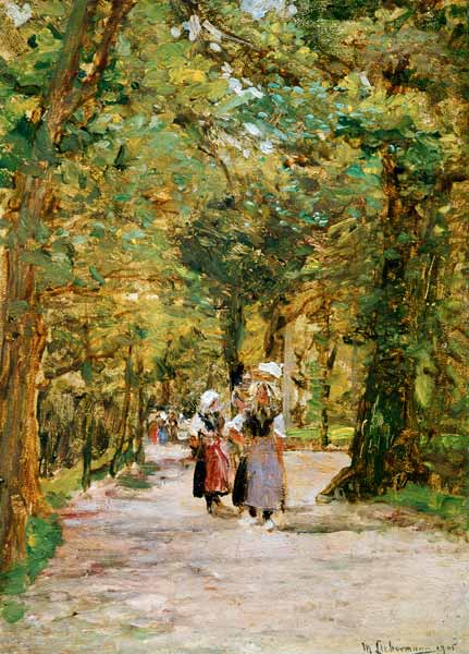 Laundry grooves in the greenery od Max Liebermann