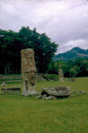 Stele in forecourt of Central Plaza