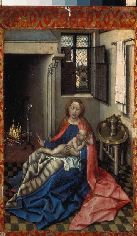 Madonna with child. od Meister von Flémalle  R.Campin