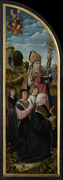 St Nicholas with Donors od Meister von Frankfurt