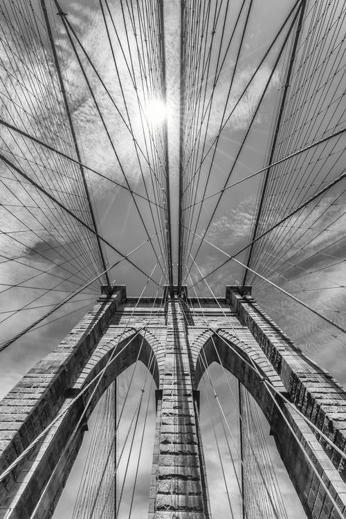 NEW YORK CITY Brooklynský most podrobně | Černobílý od Melanie Viola
