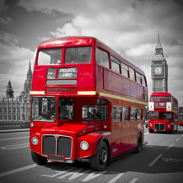 Červené autobusy v Londýně od Melanie Viola