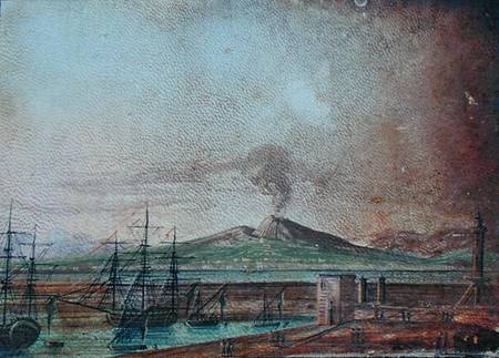 Vesuvius smoking, from Michael Faraday's scrapbook od Michael Faraday