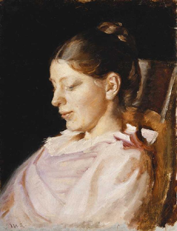 Portrait of Anna Ancher, the artist's wife od Michael Peter Ancher