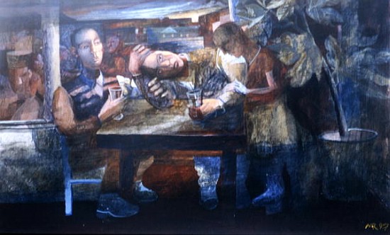 Sad Cafe, 1997 (gouache on paper)  od Michael  Rooney