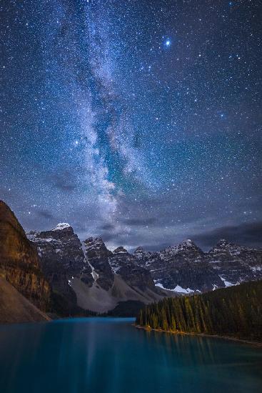 Moraine Lake Under The Night Sky