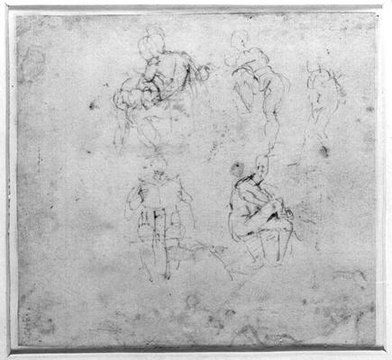 Figure Study, c.1511 (pen & ink on paper) od Michelangelo (Buonarroti)