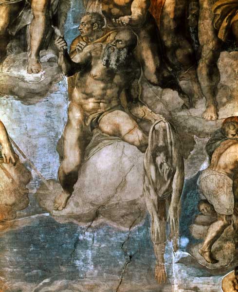 Sistine Chapel Ceiling: The Last Judgement, detail of St. Bartholomew holding his flayed skin od Michelangelo (Buonarroti)