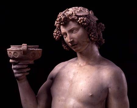 Bacchus, detail od Michelangelo (Buonarroti)