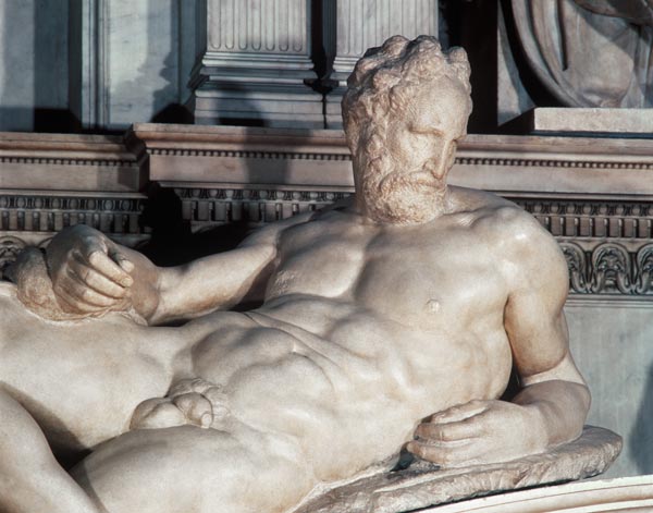 Tomb of Lorenzo de Medici, detail of Dusk od Michelangelo (Buonarroti)