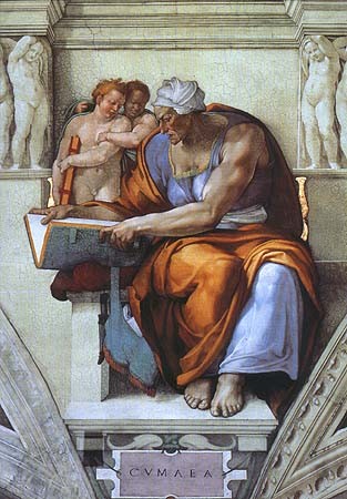 (Cumaeische Sibylle part a Sistine chapel) od Michelangelo (Buonarroti)