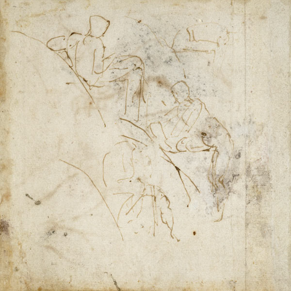 Figure Study, c.1511 (pen & ink on paper) od Michelangelo (Buonarroti)