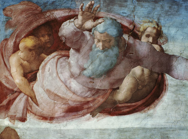 Sistine Chapel: God Dividing the Waters - Michelangelo Buonarroti jako tisk  anebo olejomalba
