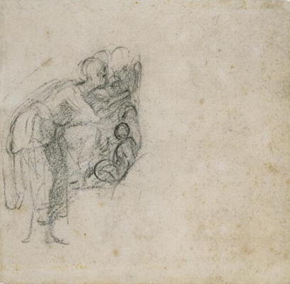 Study of a group of Figures, c.1511 (black chalk on paper) od Michelangelo (Buonarroti)