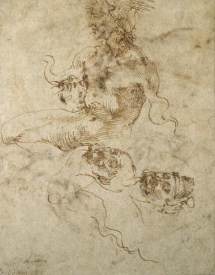 Study of a Young Man, Seated, after 1501/2 (pen & ink on paper) od Michelangelo (Buonarroti)