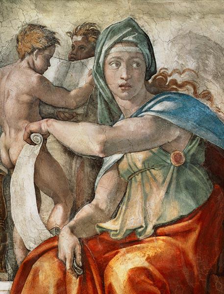 Ceiling fresco of the Sistine chapel: The Delphic Sybille