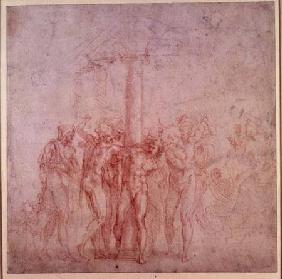 Inv. 1895 6-15-500. R. (W.15) The Flagellation of Christ (red chalk)