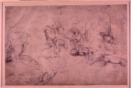 W.61v Male figure studies od Michelangelo (Buonarroti)