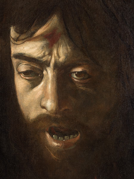 David with the Head of Goliath, detail of the head od Michelangelo Caravaggio