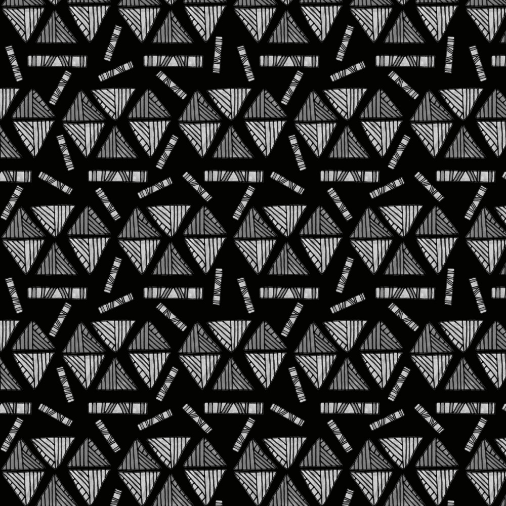 Tribal Ethnic Triangles Shapes Gray Black od Michele Channell