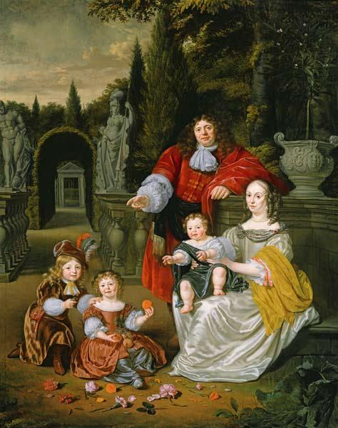 A Family Group on a Terrace