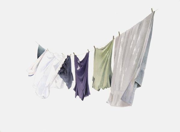 Spring Washing-line, 2003 (w/c on paper)  od Miles  Thistlethwaite