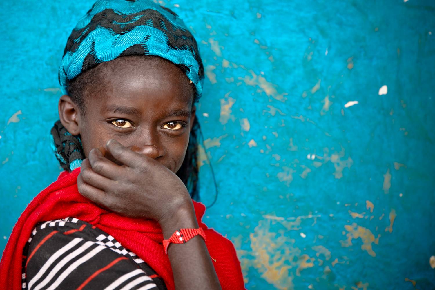 Portrait eines Mädchens in Äthiopien, Afrika. od Miro May