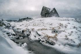 Snowstorm on mountain