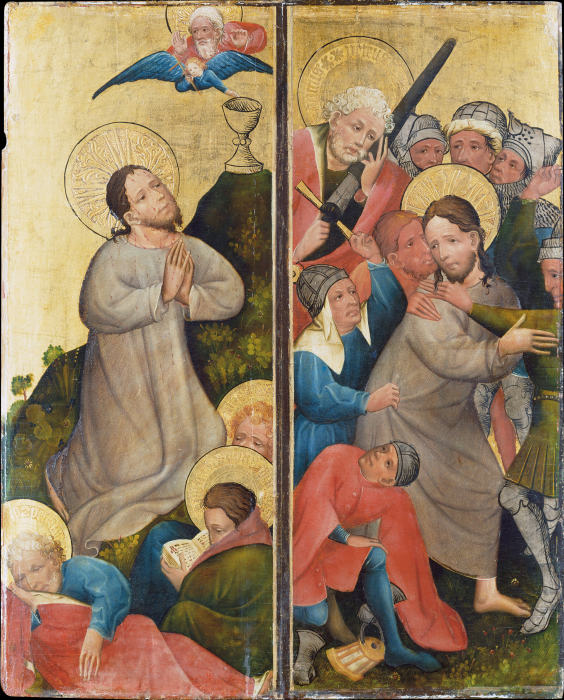 Agony in the Garden and Arrest of Christ od Mittelrheinischer Meister um 1420