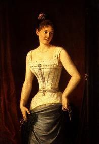 Young woman in the corset. od Mór Than